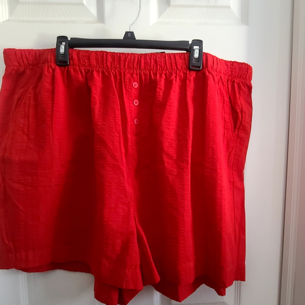 Torrid Bright Red Button-Up Shorts